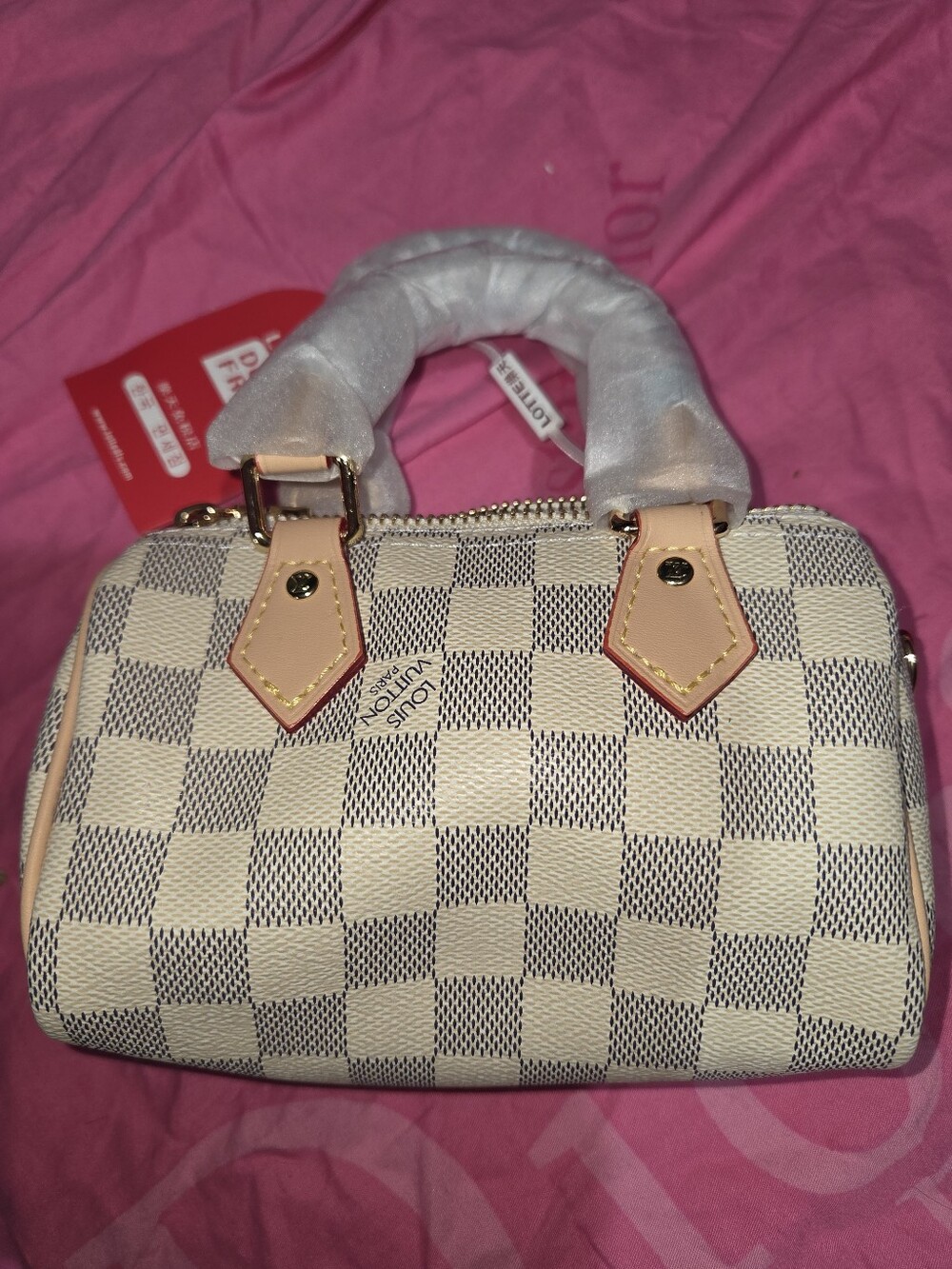 New Inspired Beige Checkered Mini  Bag